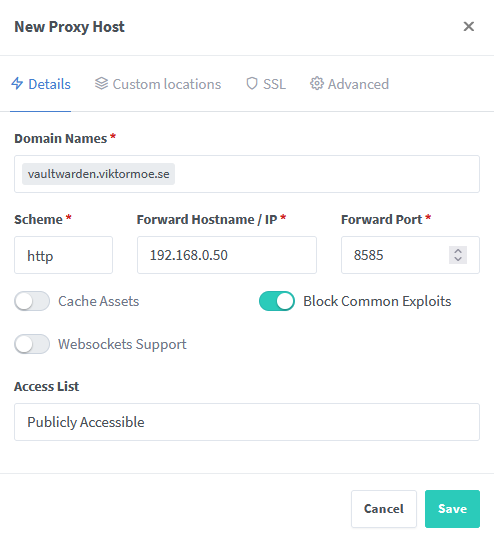 Nginx Proxy Manager Step 1