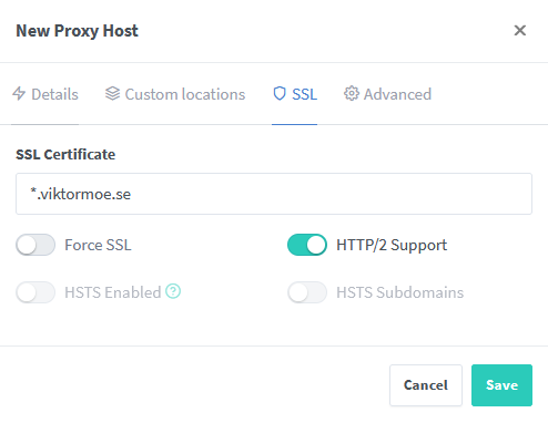 Nginx Proxy Manager Step 2